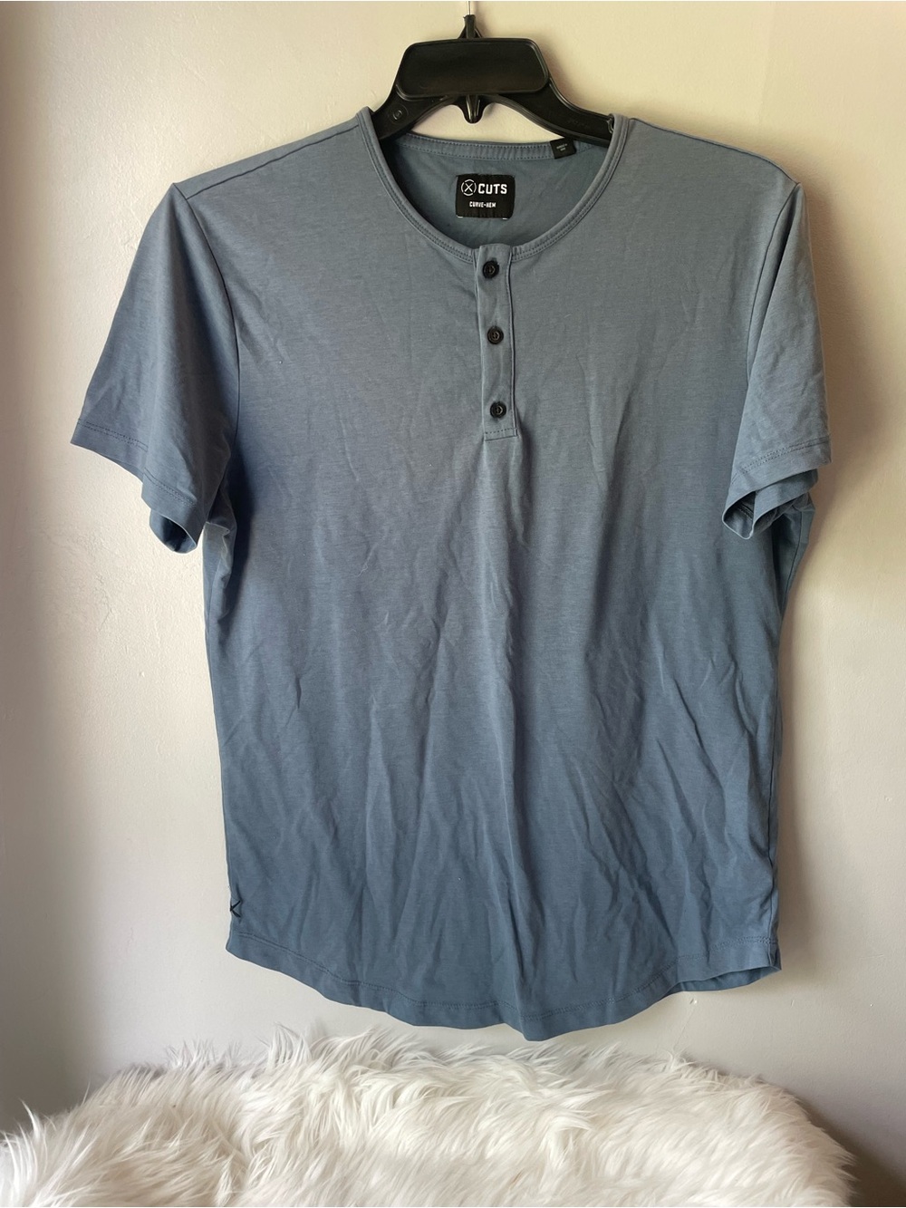 Cuts dad Men's Henley Tee - Slate Blue